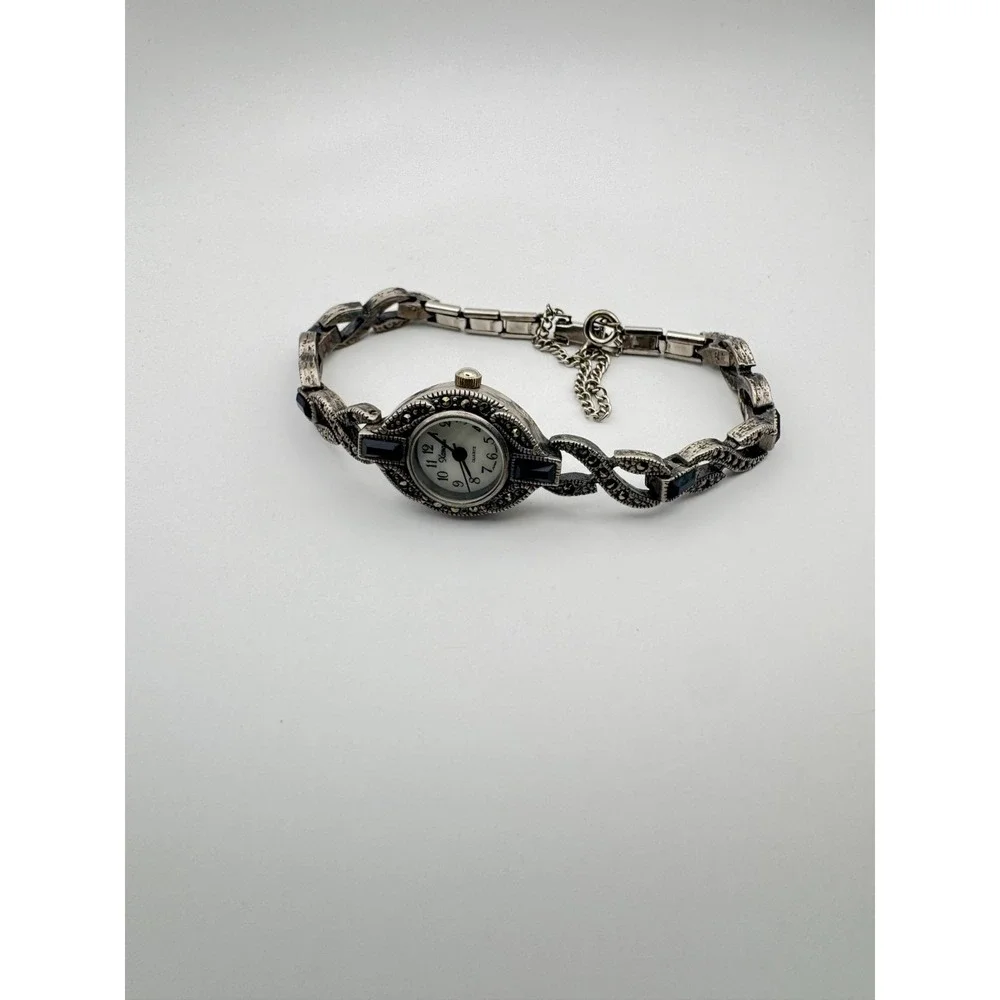 Vintage Xanadu Watch Marcasite Bracelet Art Deco Style NEEDS BATTERY 7